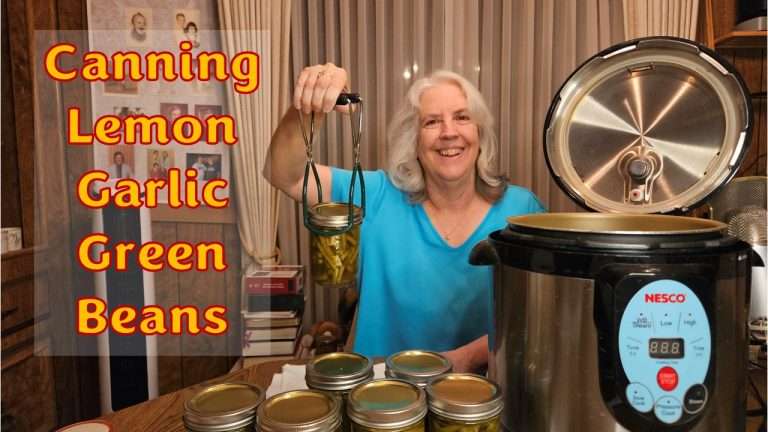 canning lemon garlic green beans in the nesco canner