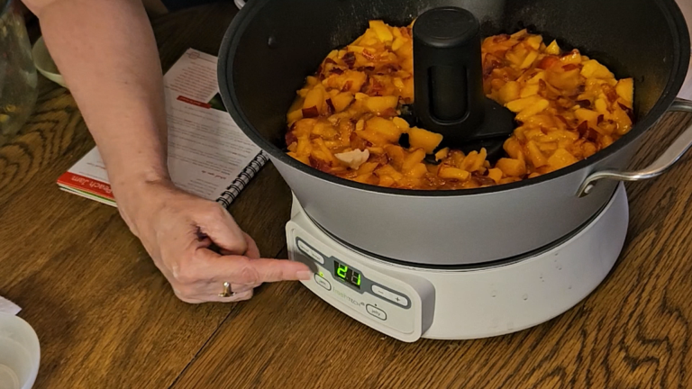 Making nectarine jam in the Ball Jam and jelly Maker