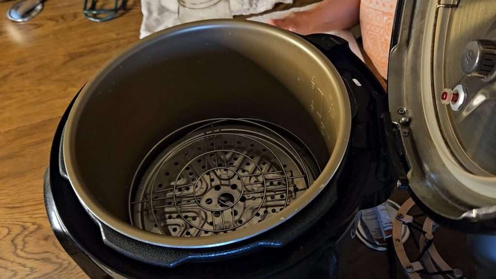 Two sets of racks in the Nesco canner.