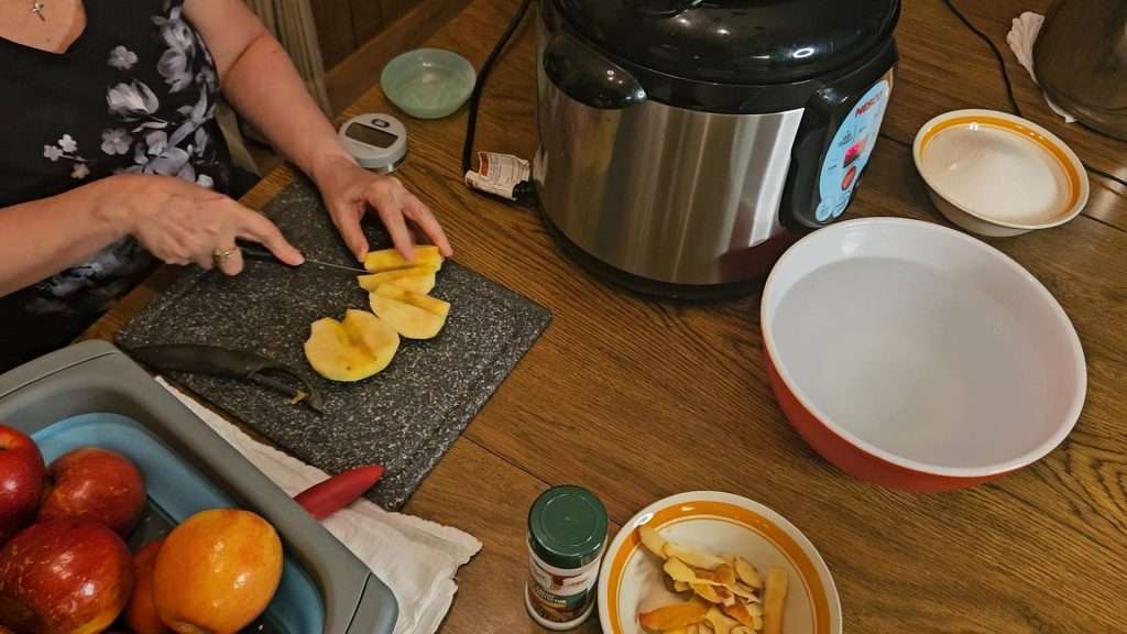 Cutting an apple into 8ths