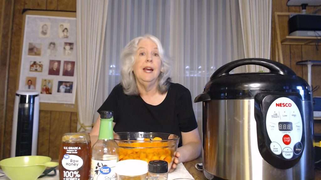 the ingredients for canning honey ginger carrots