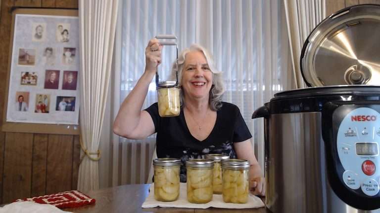 holding up home canned apples in syrup