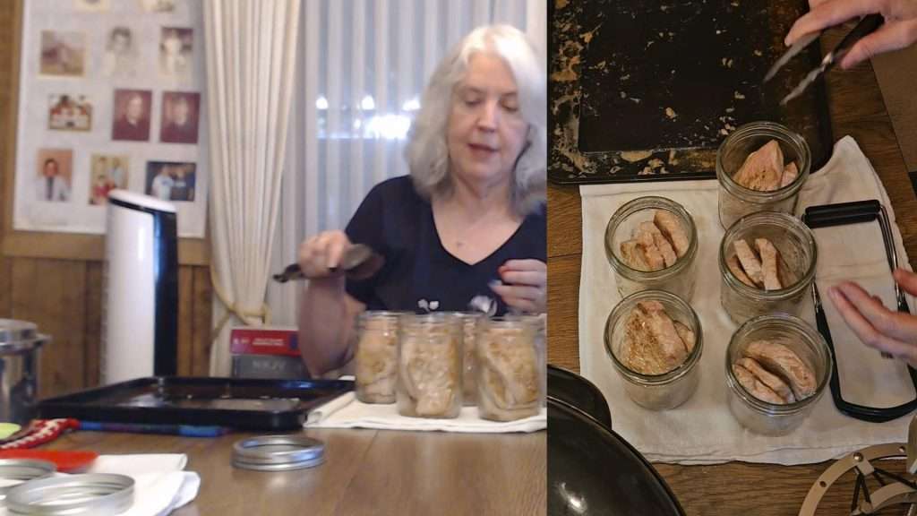 canning jars filled with pork chops