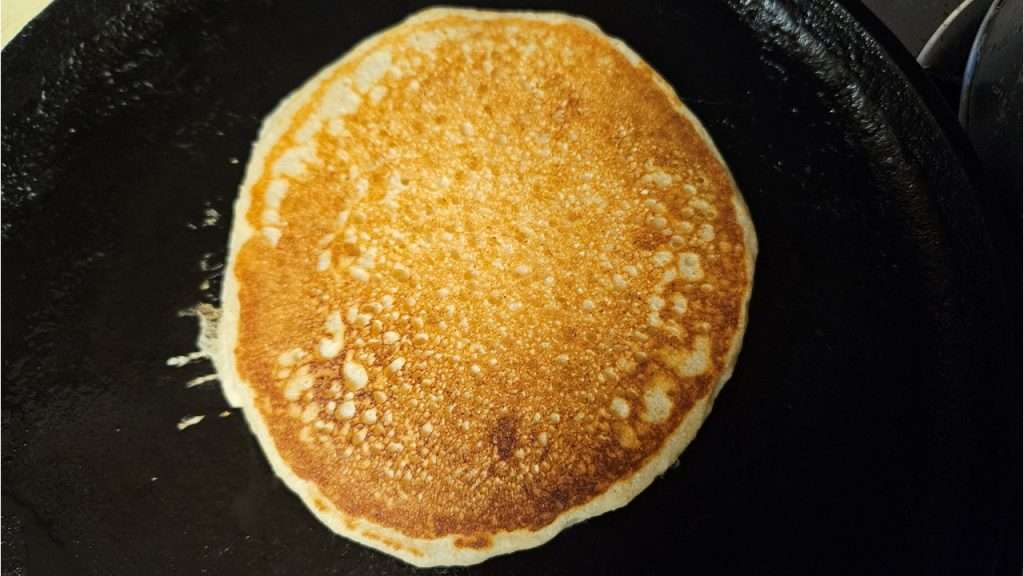 a pancake made with freshly milled flour. 