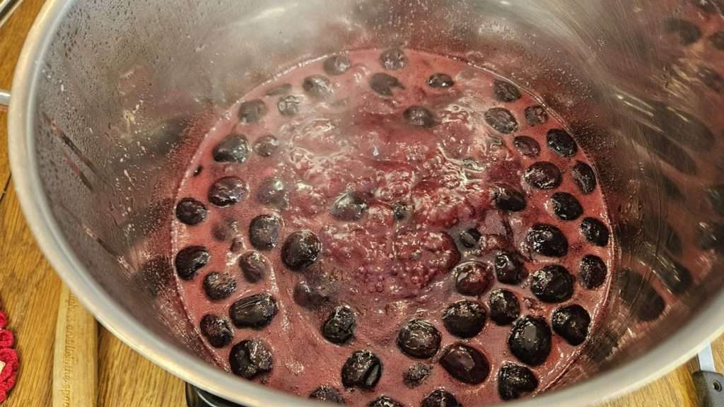 bringing freezer cherry pie filling to a boil
