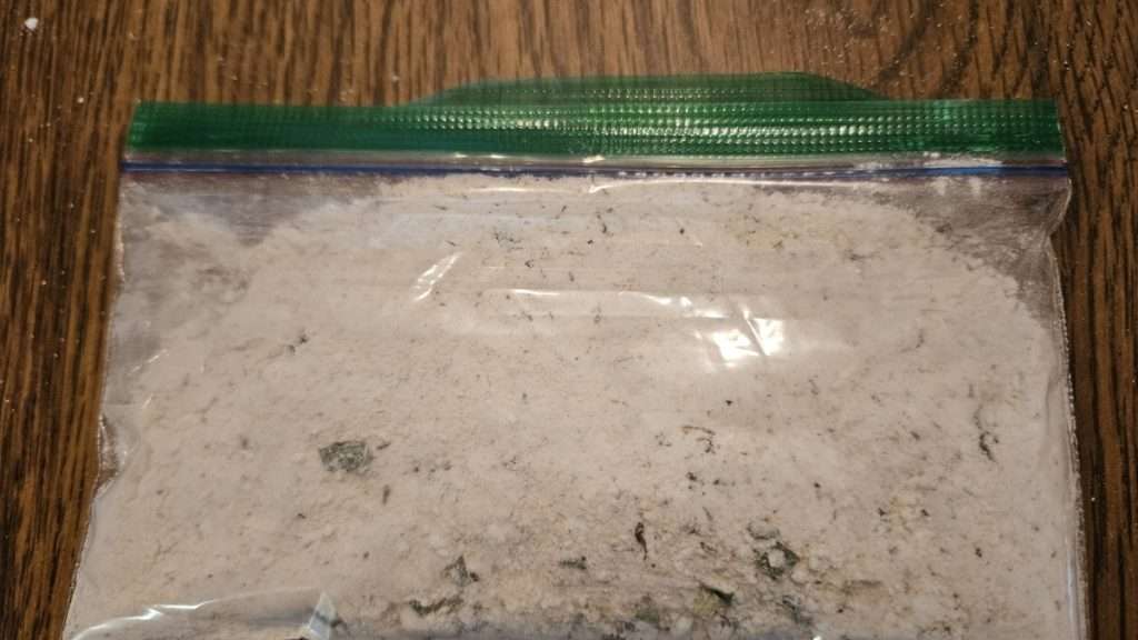 The dry sauce ingredients in small, snack sized zippered bag.