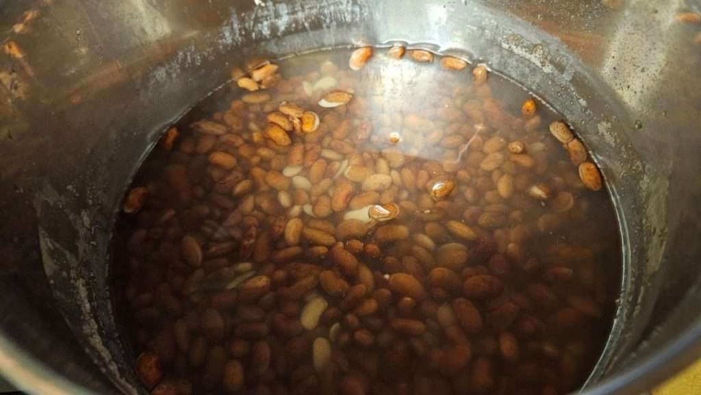 Beans back in the pot with fresh water